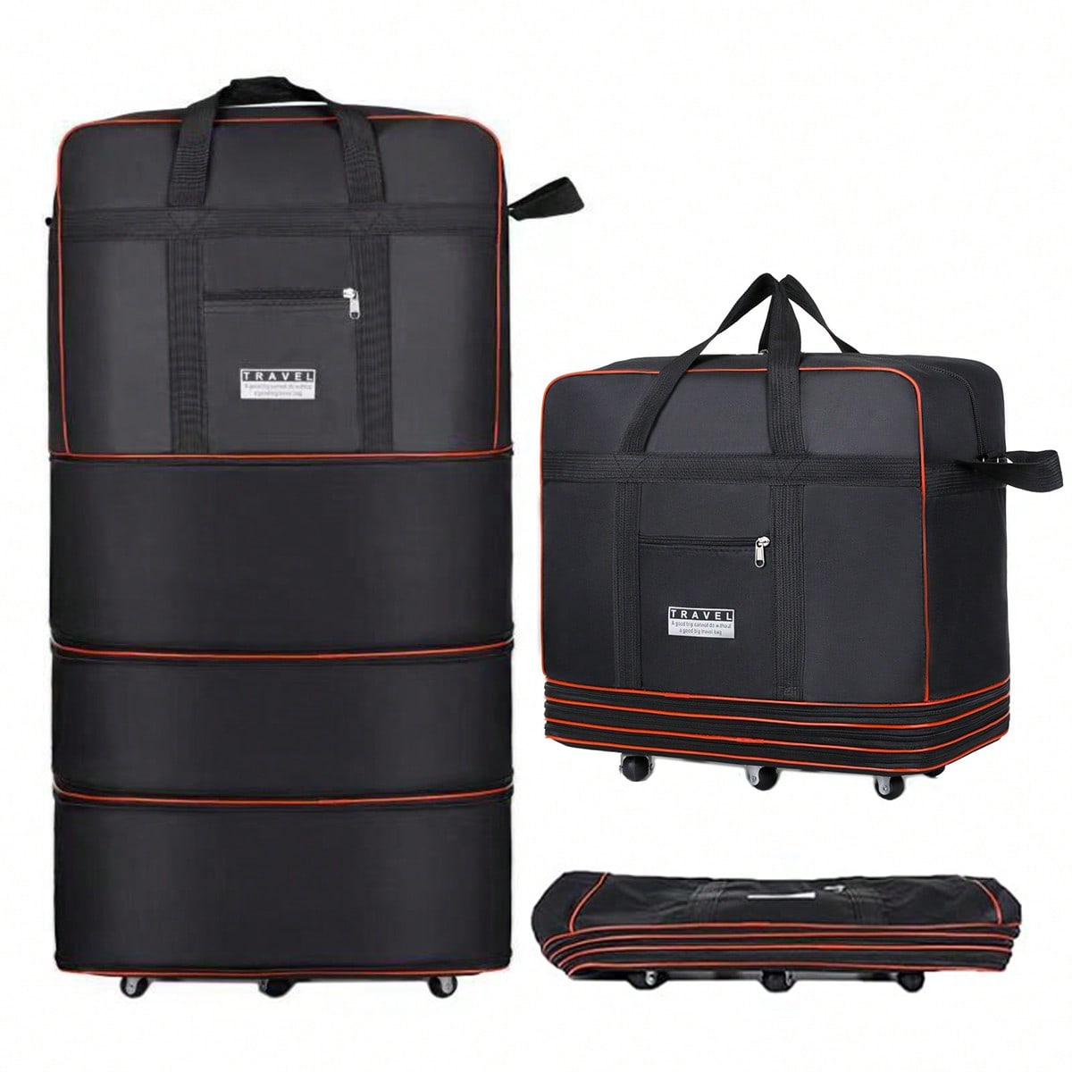 Tas Duffel Lipat Beroda untuk  - Foldable Rolling Luggage Bag ulasan dan harga