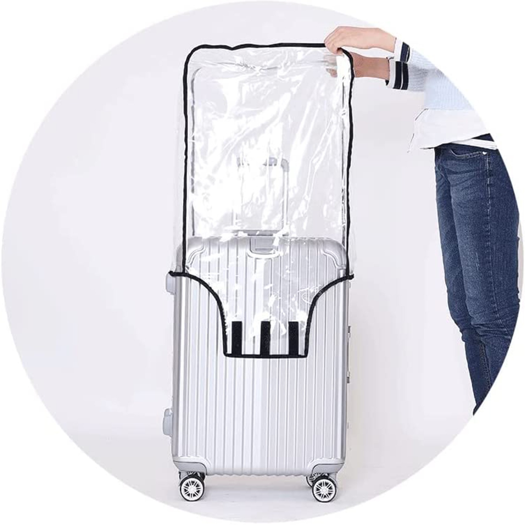 Pelindung Koper Transparan Bar - Waterproof Suitcase Cover Protector ulasan dan harga