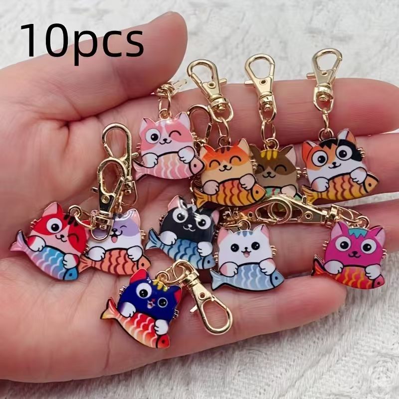 10 buah gantungan kunci kucing - Wallets ulasan dan harga