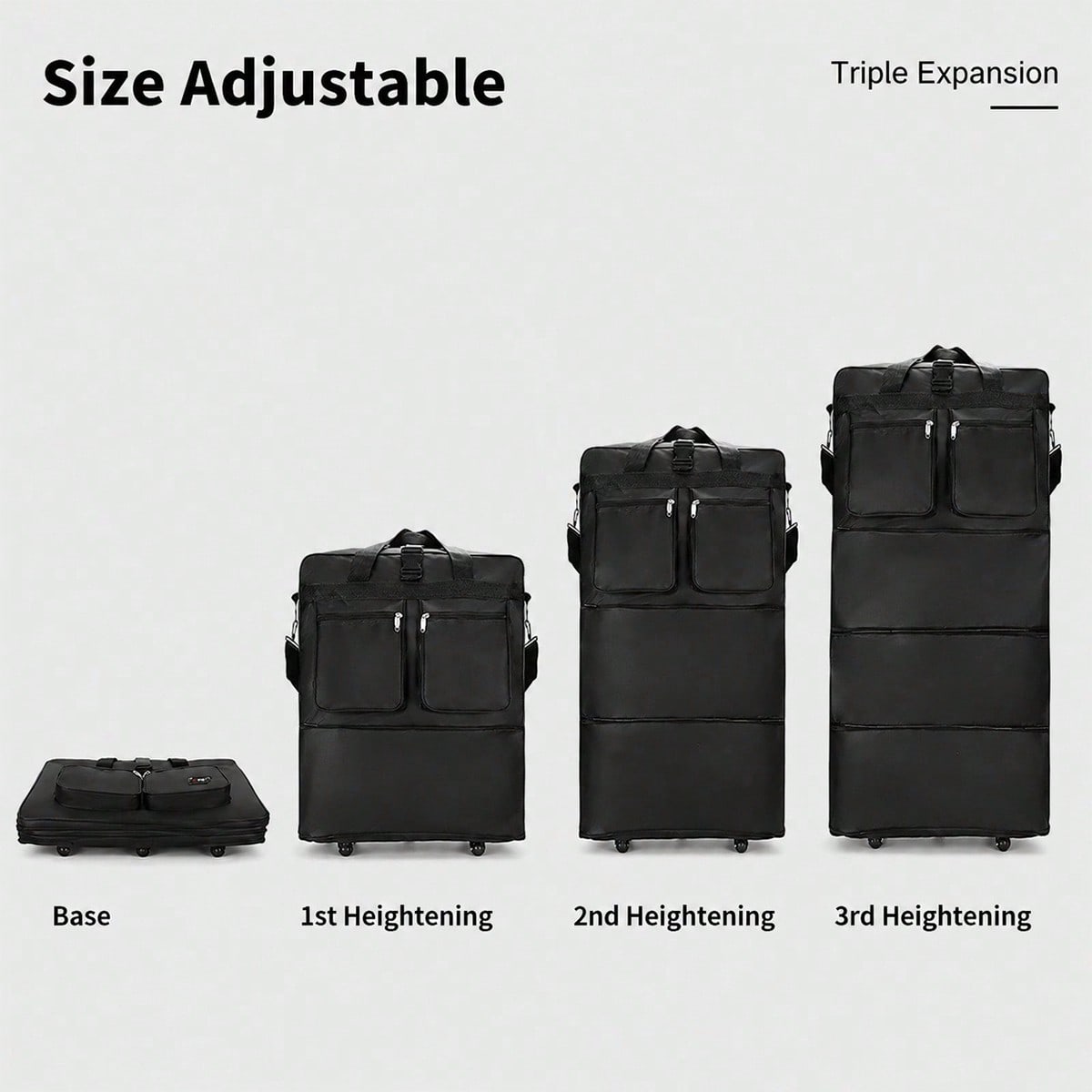 Tas Duffel Beroda Warna Hitam  - Foldable Rolling Luggage Bag ulasan dan harga